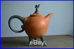 VTG Signed Studio Pottery 16 Pumpkin Set Soup Toureen Bowls Tea Pot Ladle S+P