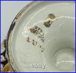 VTG Stamped ALCOBACA Porcelain Rose Pattern Bowl with Gold Trim Collectible