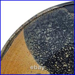 VTG Studio Art Pottery Centerpiece Bowl Stoneware Drip Wash Glaze 15.5