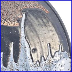 VTG Studio Art Pottery Centerpiece Bowl Stoneware Drip Wash Glaze 15.5