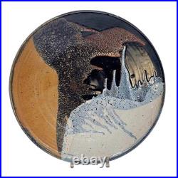 VTG Studio Art Pottery Centerpiece Bowl Stoneware Drip Wash Glaze 15.5