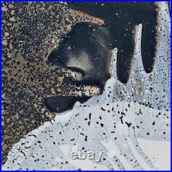 VTG Studio Art Pottery Centerpiece Bowl Stoneware Drip Wash Glaze 15.5