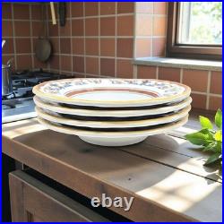 VTG Sur La Table Deruta Italian Ceramic Pasta Bowls Hand Painted 10.5 Set 4