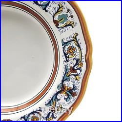 VTG Sur La Table Deruta Italian Ceramic Pasta Bowls Hand Painted 10.5 Set 4