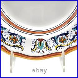VTG Sur La Table Deruta Italian Ceramic Pasta Bowls Hand Painted 10.5 Set 4