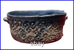 VTG Virginia Cartwright Pottery Bowl Blue Grey 9x6.5x3.25 Modern Museum Artist