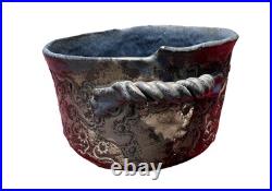 VTG Virginia Cartwright Pottery Bowl Blue Grey 9x6.5x3.25 Modern Museum Artist