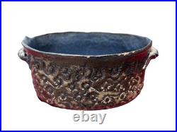 VTG Virginia Cartwright Pottery Bowl Blue Grey 9x6.5x3.25 Modern Museum Artist