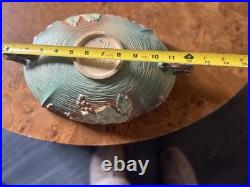 VTG c. 1940s Roseville Art Pottery Green Bushberry Console Bowl #414-10 GUC MCM