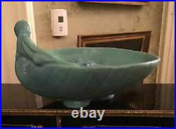 Van Briggle Art Pottery Mermaid Console Bowl With Shell Flower Frog