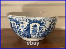 Very Large Antique Delft Punch Bowl, Dutch, mid 1700s
