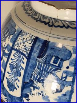 Very Large Antique Delft Punch Bowl, Dutch, mid 1700s