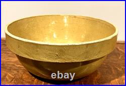 Vintage 10.5 Primitive Buckeye Pottery Stoneware Mixing Bowl Signed (16B)