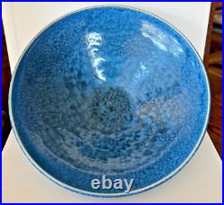 Vintage 10 Blue Blossoms Pottery Art Bowl Artist Sarani