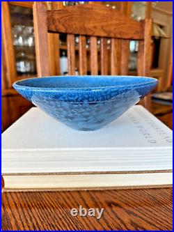 Vintage 10 Blue Blossoms Pottery Art Bowl Artist Sarani