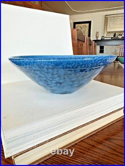 Vintage 10 Blue Blossoms Pottery Art Bowl Artist Sarani