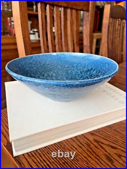 Vintage 10 Blue Blossoms Pottery Art Bowl Artist Sarani