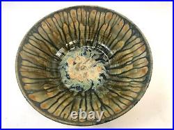 Vintage 14 Mcintyre Green Swirl XL Drip Swirl Glaze Art Studio Pottery Bowl