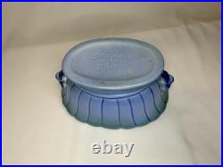 Vintage 1920/30's Stangl Art Deco Fluted Pedestal Oval Bowl Matte Twilight Blue