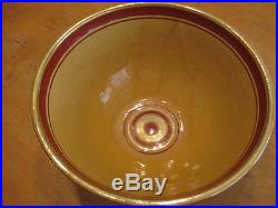 Vintage 1920's Bauer Pottery L. A. Artist Helen Carey Painted #9 Yellow Ware Bowl