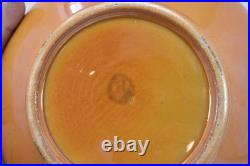 Vintage 1920s Cowan Pottery Art Deco Orange Marigold Iridescent Luster Bowl Sign
