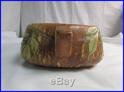 Vintage 1930's Roseville Art Pottery Wisteria Tan Console Bowl 12 Wide LOOK