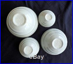 Vintage 1930s Bauer Pottery Ceramic Original Nesting Mixing Bowl Set