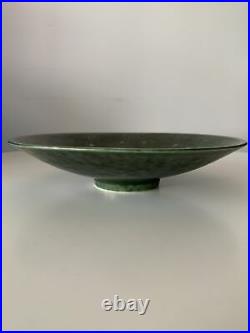Vintage 1930s Gustavsberg Argenta Art Pottery Footed Bowl WithSilver Overlay Kage
