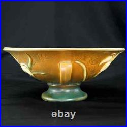 Vintage 1940's Roseville Zephyr Lily Console Bowl Marked
