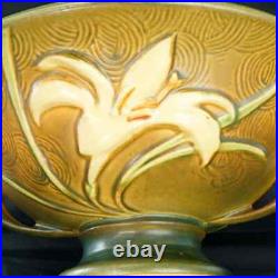 Vintage 1940's Roseville Zephyr Lily Console Bowl Marked