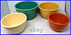 Vintage 1940s Homer Laughlin Fiesta Ware Stoneware Nesting Mixing Bowls 4 Set