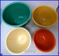 Vintage 1940s Homer Laughlin Fiesta Ware Stoneware Nesting Mixing Bowls 4 Set
