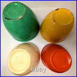 Vintage 1940s Homer Laughlin Fiesta Ware Stoneware Nesting Mixing Bowls 4 Set