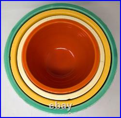 Vintage 1940s Homer Laughlin Fiesta Ware Stoneware Nesting Mixing Bowls 4 Set