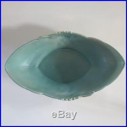 Vintage 1940s Roseville Art Pottery Water Lily bowl 443-12 perfect double handle