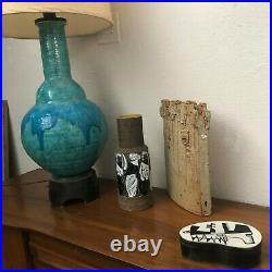 Vintage 1950's Jaru of California Amoeba Shaped Ceramic Trinket Box