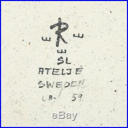 Vintage 1959 Signed SYLVIA LEUCHOVIUS Rörstrand Wall Plate + Thalia Vase Bowl