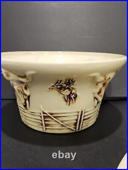 Vintage 1960 S Mccoy El Rancho Western Cowboy Rodeo Ceramic Bowl And Hat Serving