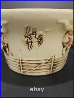 Vintage 1960 S Mccoy El Rancho Western Cowboy Rodeo Ceramic Bowl And Hat Serving