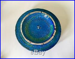 Vintage 1960s Aldo Londi Bitossi Raymor Italy Rimini Blue Ceramic Ashtray Bowl