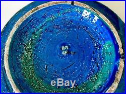 Vintage 1960s Aldo Londi Bitossi Raymor Italy Rimini Blue Ceramic Ashtray Bowl