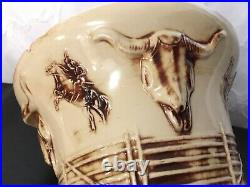 Vintage 1960s McCoy El Rancho Western Cowboy Rodeo Ceramic Bowl and Hat Serving