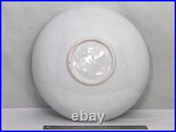 Vintage 1962 Whittier Potteries 14 white serving bowl, stand, utensils, box