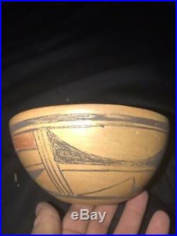 Vintage 1967 Hopi Pueblo Indian Polychrome Pottery Bowl