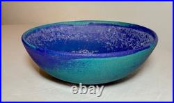 Vintage 1970's Francesca Mascitti-Lindh Arabia blue green pottery bowl sculpture