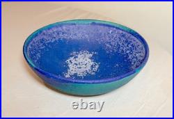 Vintage 1970's Francesca Mascitti-Lindh Arabia blue green pottery bowl sculpture