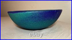 Vintage 1970's Francesca Mascitti-Lindh Arabia blue green pottery bowl sculpture
