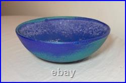 Vintage 1970's Francesca Mascitti-Lindh Arabia blue green pottery bowl sculpture