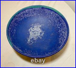 Vintage 1970's Francesca Mascitti-Lindh Arabia blue green pottery bowl sculpture