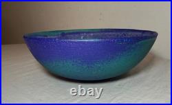 Vintage 1970's Francesca Mascitti-Lindh Arabia blue green pottery bowl sculpture